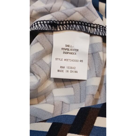 MELLODAY Top Women's Small Long Sleeve Geometric Collared V-Neck Pullover NWT - Picture 10 of 11